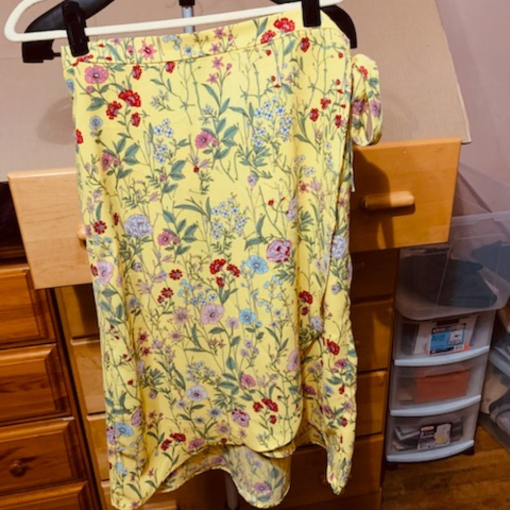 Loft Floral Wrap Skirt